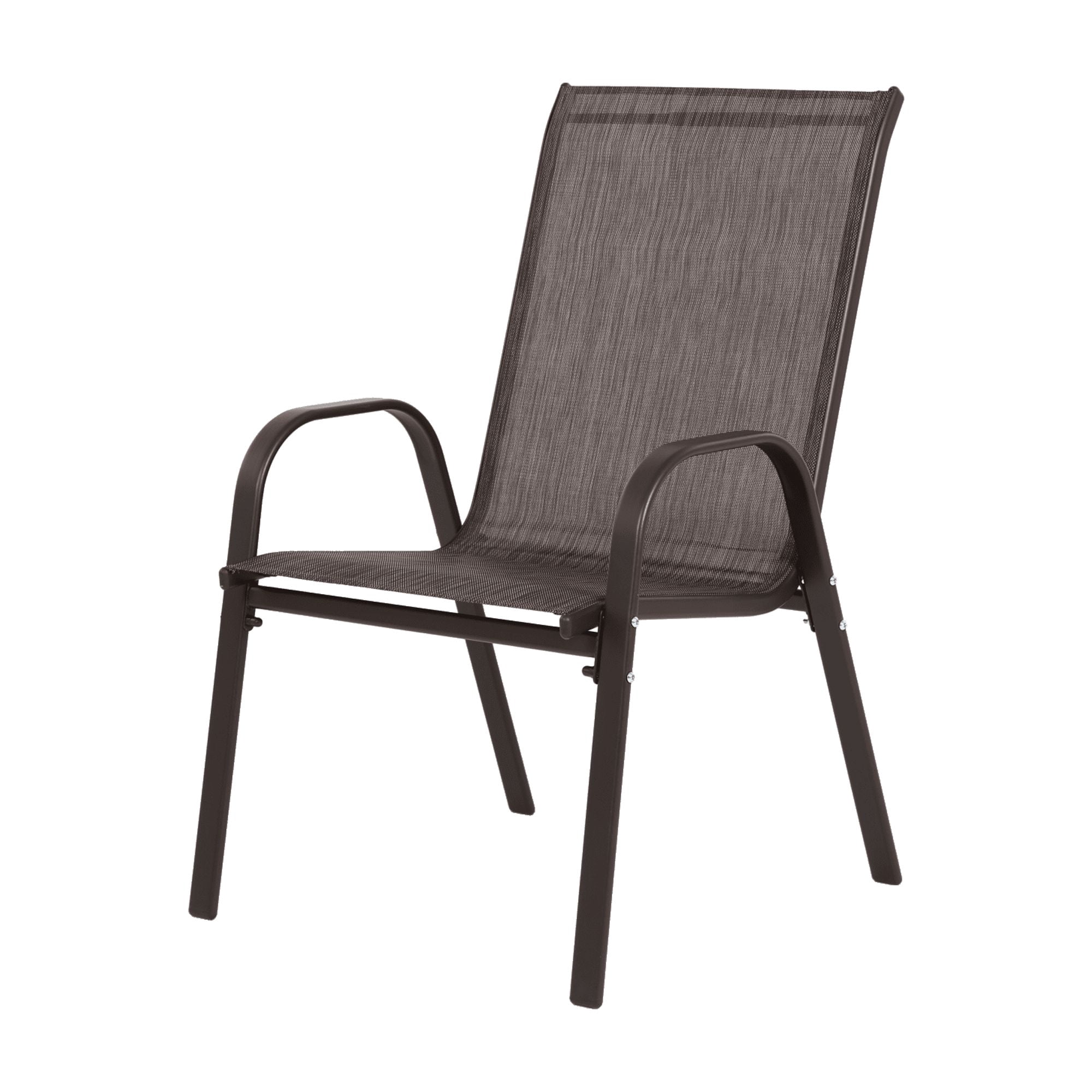 Leumius Outdoor Dining Chair Set of 8, All-Weather Patio Dining Chair with High Backrest and Metal Frame, Indoor Outdoor Chairs for Bistro, Deck, Backyard, Porch,Brown