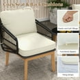 thumbnail image 5 of Gymax 3 Piece Patio Chair Set Wicker Chair & Side Table Set w/ Soft Cushions & Tempered Glass Tabletop, 5 of 10