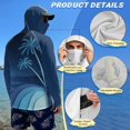 thumbnail image 6 of Bulopur Palm Tree Men’s UPF 50+ Sun Protection Hoodie Shirt Long Sleeve Fishing Rash Guard with Breathable Face Mask Quick Dry Lightweight UV Top, 6 of 8