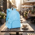 thumbnail image 4 of 3-in-1 Packable Travel Backpack, Foldable Tote Bag with Compact Pouch, Waterproof Lightweight Daypack for Commuting, Hiking, Gym, and Weekend Trips, Blue, 4 of 6