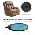thumbnail image 6 of BALICHUN Large Power Lift Recliner Chair with Massage and Heat for Elderly, Overstuffed Wide Recliners, Breathable Leather with Breathable microporous, USB Ports, 2 Cup Holders (Light Brown), 6 of 11