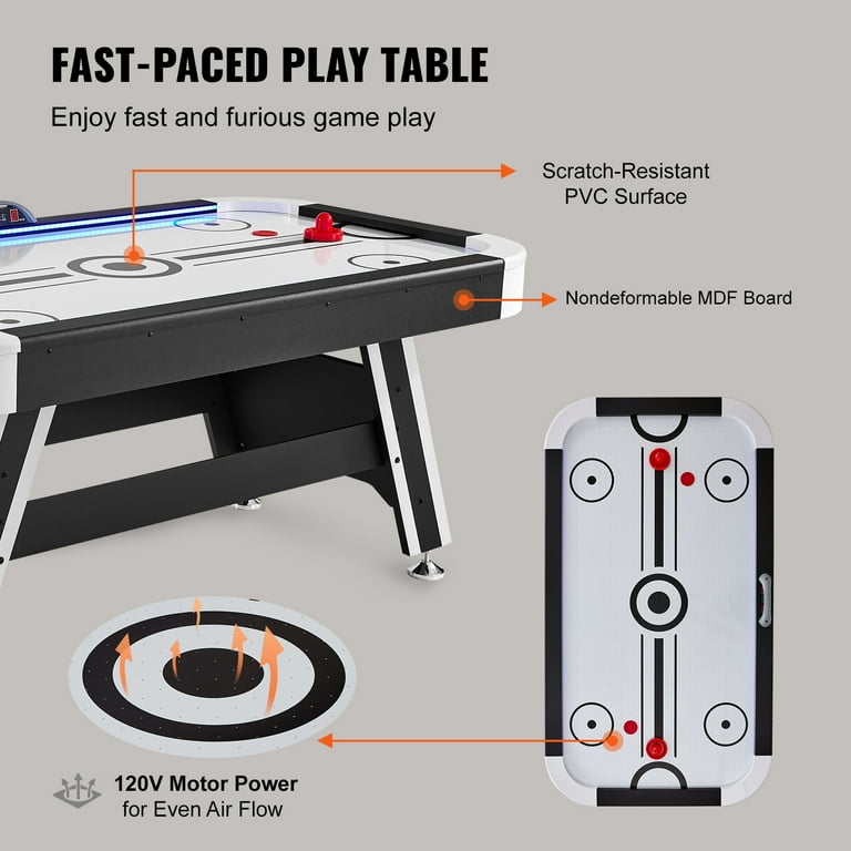 Air Hockey LED Da Tavolo HTUK – Gioco Arcade Con Luci, 2 Spintori E 2 Dischi, Dimensioni 50x30x8 Cm - 4
