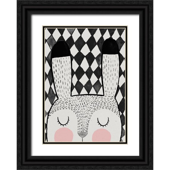 Treechild 11x14 Black Ornate Wood Framed with Double Matting Museum Art Print Titled - Bunny