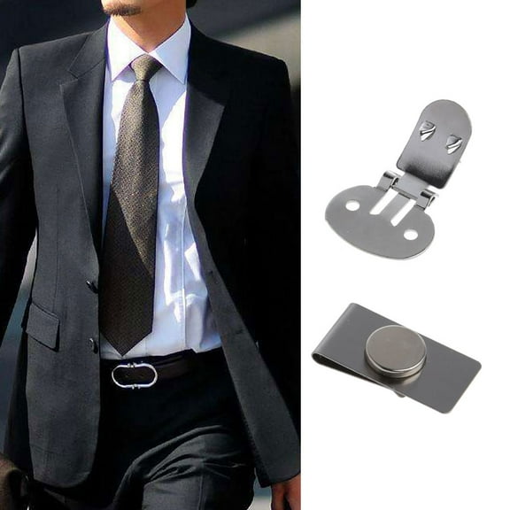 AOOOWER Magnetic Tie Clip Invisible Men's Suit for Jacket Stainless Steel Magnetic Lapel