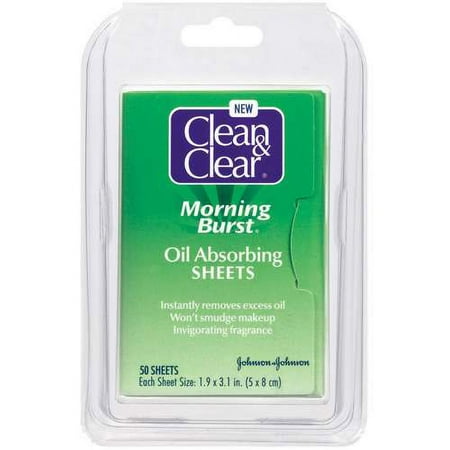 Johnson & Johnson Clean & Clear Morning Burst Oil Absorbing Sheets, 50 ea