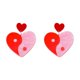 thumbnail image 2 of Pendientes de corazón para el Día de San Valentín | Joyería colgante ligera de plástico rojo de moda | Regalo romántico versátil | Elegante accesorio de moda para mujer | Paquete de 2 | 2"x1.8"x0.8", 2 of 6