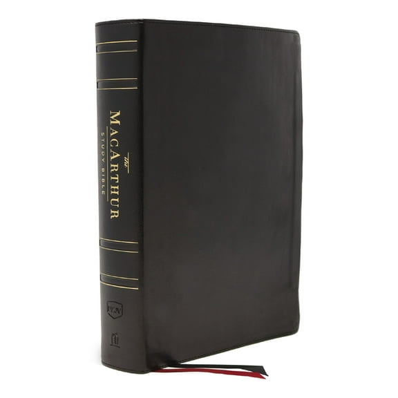 Nkjv, MacArthur Study Bible, Black Genuine Leather, Thumb-Indexed, Comfort Print: Unleashing God's Truth One Verse at a , (Hardcover)