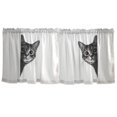 thumbnail image 7 of Yayeee Kitchen Curtains Tier Set of 2 Light Filtering 57"x24" Over Sink Window Panels, Black Cute Cat, 7 of 7