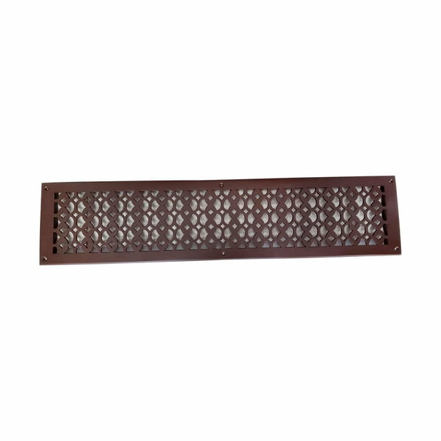 Air Return Grill 6"x30" With Holes and Screws,Faceplate Size 7-1/4"x31-1/2",Decorative HVAC Duct Cover, Cast Iron Powder Coated Repaintable Vent for Walls,Ceilings, Floors Tudor Mushroom Design VR100