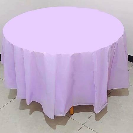 

AQITTI Household Goods 12 Pack Premium Plastic Disposable 84 Inch Round Tablecloth Round Table Covers Home Decoration Household Tool