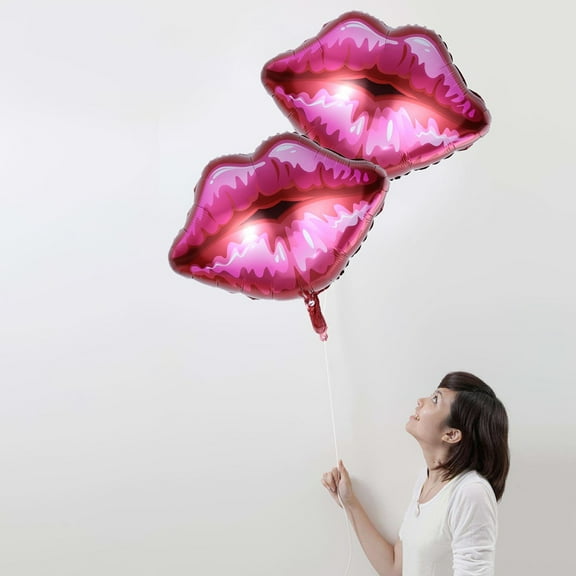 TEHAUX Red Lips Shaped Aluminum Film Balloons for Party Decoration Great for Wedding Valentine Occasions 4Pcs