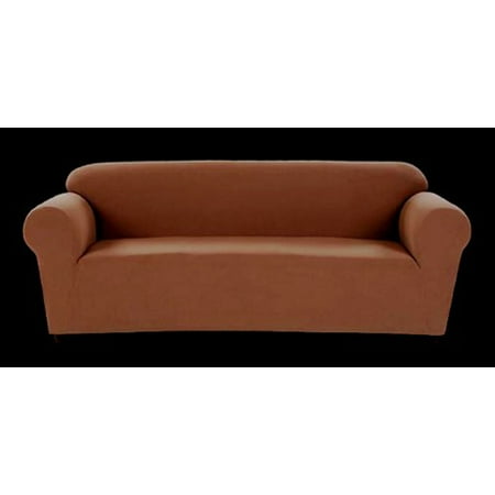 Ellen Tracy Chamois Stretch Box Cushion Loveseat Slipcover