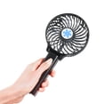 thumbnail image 3 of Portable USB Lithium Battery Rechargeable Fan Ventilation Foldable Air Conditioning Fans Foldable Cooler Mini Operated Hand Held Cooling Fan for Outdoor Home (Black), 3 of 7