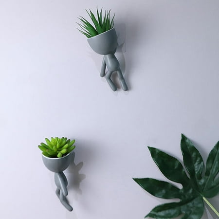 

Unique Hanging Flower Pot - Eco-Friendly Ceramic Cartoon Human Statue Flower Pot for Home (1 Set)