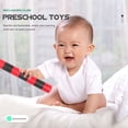 thumbnail image 3 of Phenofice 2 Pcs Instrument pour Bébé Bâtons de Rythme en Bois Rayé Rouge pour Amélioration Visuelle et Auditive 7.07x0.98 Po, 3 of 8