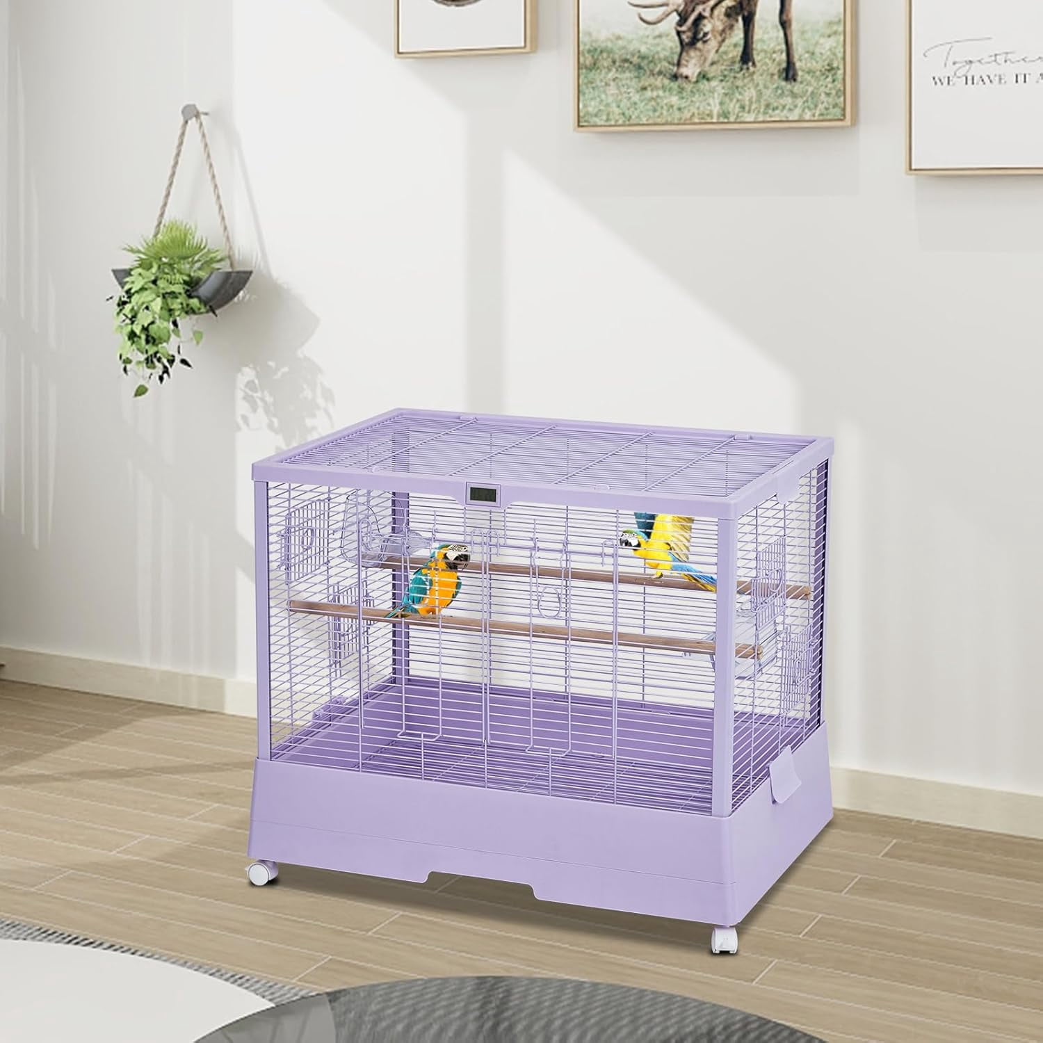 Extra Large Bird Cage,Metal Pet Cage with Detachable Stand for Many Bird Species