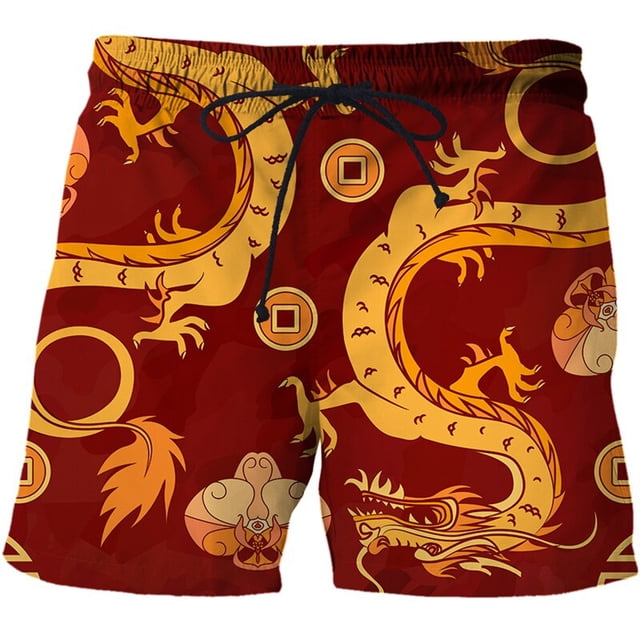 Dragon Totem Graphic Beach Shorts Pants Men y2k 3D Printing Surf Board Shorts Summer Hawaii Swimsuit Swim Trunks Cool Ice Shorts Fivean unisex