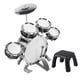 thumbnail image 2 of BHDD Juego de batería para ni?os de 5 Piezas, Juguete Educativo para ni?os con Trono, platillo, Pedal y Baquetas, Libro de música, Juguetes de Instrumentos Musicales para ni?os de 1 a 6 a?os(Negro) Amonsee NO, 2 of 5