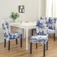 thumbnail image 2 of Set of 4 Retro Botanical Dining Chair Covers Lovely Peony and Bee Pattern Washable Polyester Stretch Slipcovers Removable Protector for Rustic Kitchen, 2 of 7