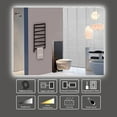 thumbnail image 2 of Keonjinn 48 x 36 inch LED Bathroom Mirror, Backlit Vanity Mirror with 3 Colors Lights, Modern Rectangle Anti-Fog Dimmer Makeup Mirror(Vertical/Horizontal), 2 of 10