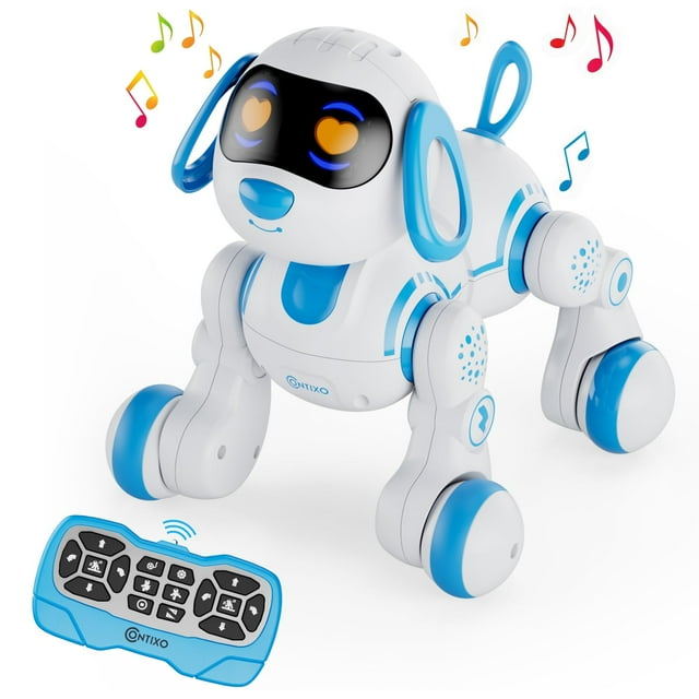 Juguete inteligente con control remoto Robot Dog Contixo R3 para niños de 3 a 12 años, azul