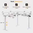 thumbnail image 2 of KeyWhat 70" L Shaped Standing Desk, Electric Height Adjustable Computer Desk with Shelves & Keyboard Tray & LED Strip & Power Outlets, Antique White, 2 of 7
