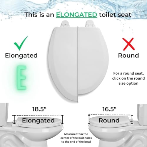 Centoco 900-301 Elongated Molded Wood Toilet Seat, Centocore Technology, Crane White (Cotton/Bright)