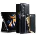 thumbnail image 1 of Nalacover Zipper Wallet Case for Samsung Galaxy Z Fold 4 with Card Slots Holder Magnetic Kickstand, 2 in 1 Design Luxury Shining PU Leather Shockproof Anti-Scratch Cover for Galaxy Z Fold4,Black, 1 of 7