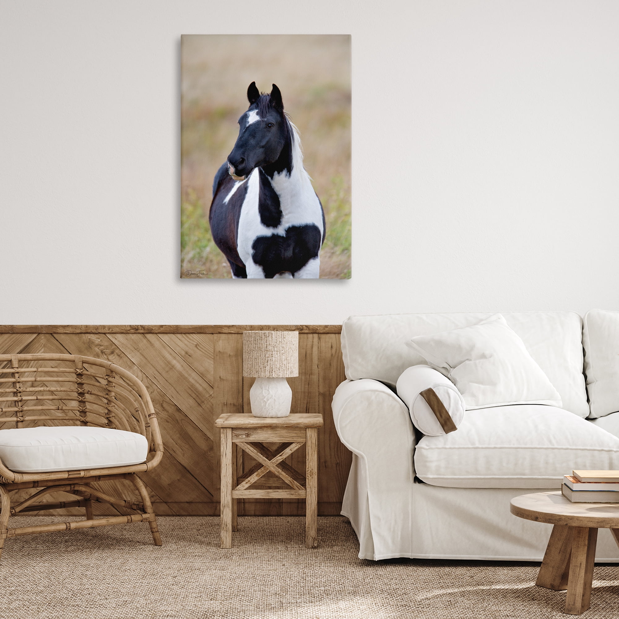Stupell Industries Black & White Foal Animals & Insects Photography Gallery Wrapped Canvas Art Print Wall Art, 24 x 36