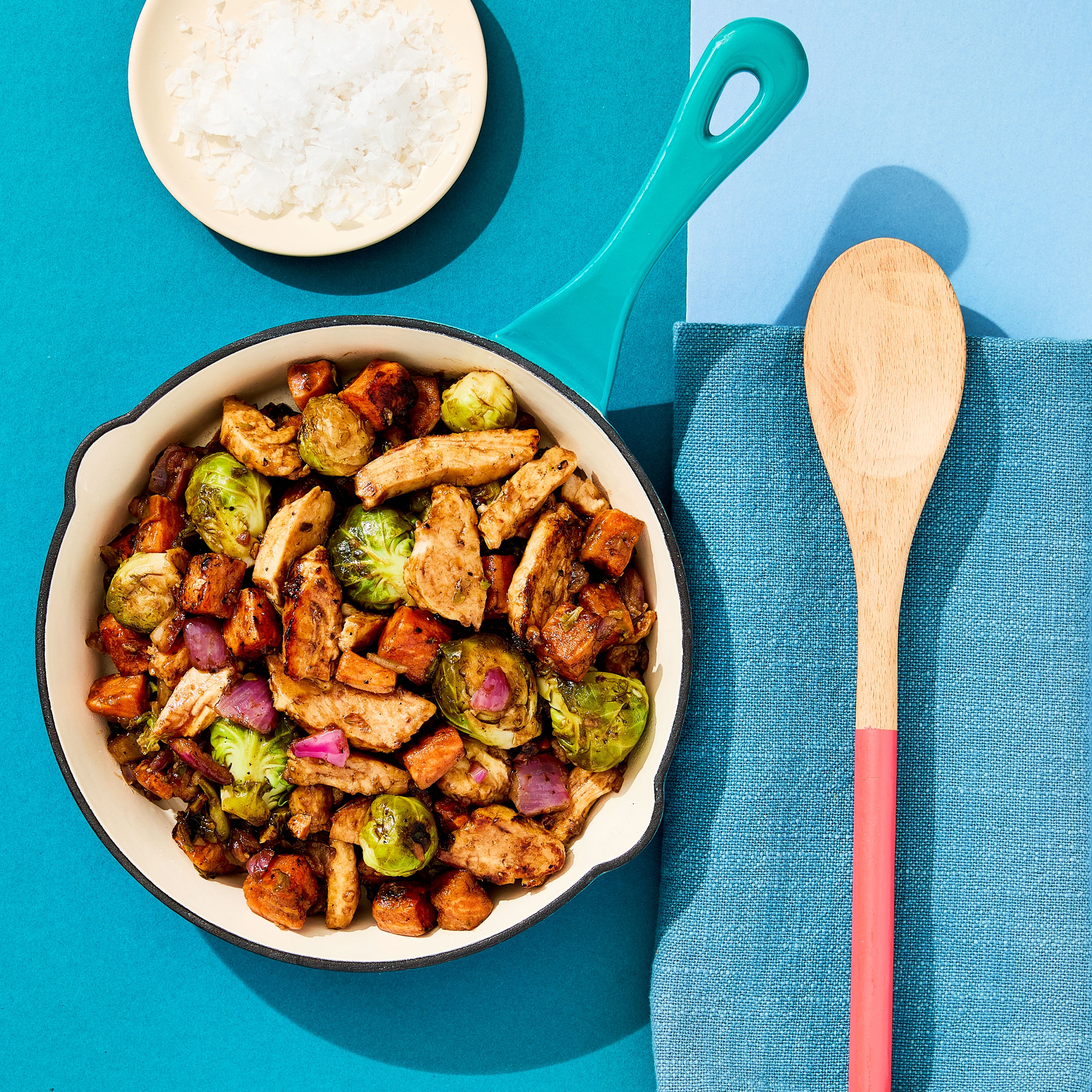 bettergoods Balsamic Chicken with Roasted Brussel Sprouts and Sweet Potatoes Skillet Meal, 22 oz (Frozen)