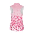 thumbnail image 3 of Uorisanigo Pink Heart Womens Hiking Running Workout Tops for Tennis Hiking & Outdoor Sports Comfortable Womens Golf Shirt Sleeveless Zip Up Shirts Daily Wear, 3 of 7