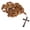 Oval with Soil Center - 10 x 6 mm Beads, variant on Rosary/Necklace with Velvet Bag (Black Wooden St. Benedict Rosary)