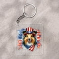thumbnail image 2 of Patriotic Shetland Sheepdog Celebrates 4th of July Acrylic Keychain Sheltie Dog Lover Gifts Collar Charm Tag Keyring - 02009, 2 of 5