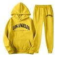 thumbnail image 3 of Aihuaihua Mens Graphic Sweatsuits Los Angeles Hoodies and Sweatpants 2 Piece Set Long Sleeve Track Suits Casual Workout Jogging Suits Yellow XXXL, 3 of 5