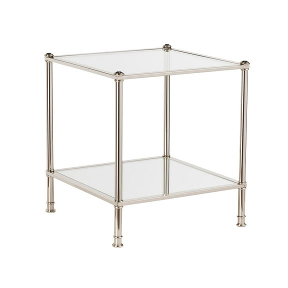 Southern Enterprises 23.5" Silver and Clear Contemporary Square End Table