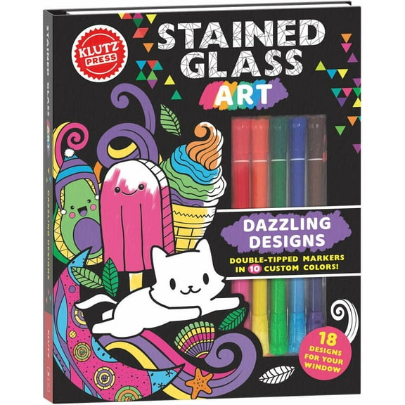KLUTZ EDITORS OF KLUTZ: Stained Glass Art: Dazzling Designs (Klutz Activity Book), 60 pages (Hardcover)