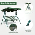 thumbnail image 4 of SUGIFT 3-Seat Patio Swing Chair,Outdoor Porch Swing with Adjustable Canopy and Durable Steel Frame for Patio, Garden, Poolside (Green), 4 of 9