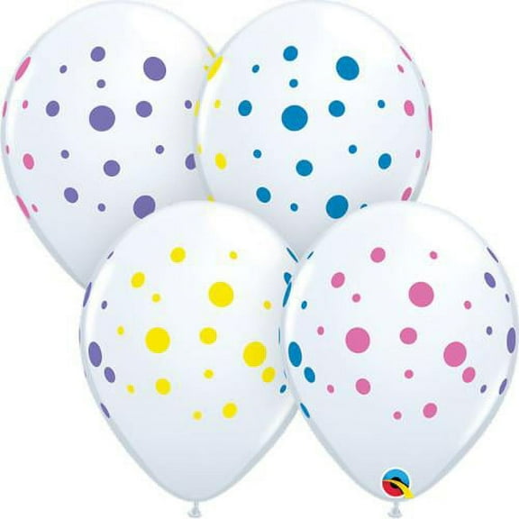 LOONBALLOON Baby-Shower Balloons, 11″ COLORFUL DOTS
