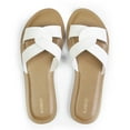 thumbnail image 3 of ICHIGO Women's Summer Slipper Slip-on White Flat Sandals Shoes, 3 of 7