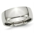 thumbnail image 1 of Mens Chisel 8mm Stainless Steel Polished Wedding Band Ring, 1 of 6