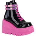 Black Patent/UV Neon Pink