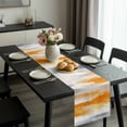 thumbnail image 2 of Orange Gray White Table Runner 48 Inches Long, Farmhouse Abstract Ombre Texture Kitchen Coffee Dining Table Decoration for Home Party Birthday Wedding Home Decor 13x48 Inches, 2 of 8