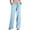 Light Blue, variant on Charella Womens Cotton Linen Pants Elastic Waist Drawstring Wide Leg Casual Comfy Lounge Trousers with Pockets (XL, Yellow 2)