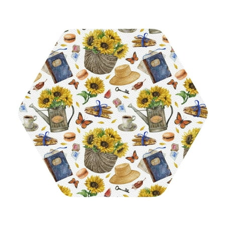 

Giroia Picnic Coasters Leather Coasters Set of 6 Coaster for Drinks Hexagon