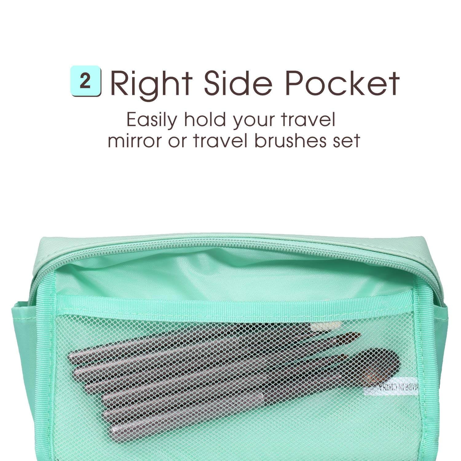 Multi Compartment Travel Makeup Bag - Green – VacationGrabs