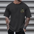 thumbnail image 3 of Yaoyar Men Tshirts Hawaiian Print Graphic Tees Crewneck Solid Color Basic Vacation Casual Beach Holiday T-Shirts, 3 of 4