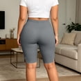 thumbnail image 4 of Capri Leggings for Women Plus Size Elastic Waist Yoga Pants with Split Hem Summer High Waist Workout Pants Gray 4XL, 4 of 8