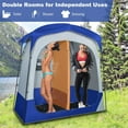 thumbnail image 2 of WYDK Double Room Shower Tent, Oversize Space Privacy Tent with Floor, Removable Rain Fly, Inside Pocket, Clothesline, Top Hook, Portable Outdoor Changing Tent for Dressing, Camping, Toilet(Blue), 2 of 9