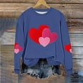thumbnail image 5 of Zorckvet Women Valentine's Day Pullover Sweatshirts Heart Print Sweater Tops Long Sleeve Crewneck Shirts Fashion Loose Blouse Teen Girls Sweatshirt, 5 of 5