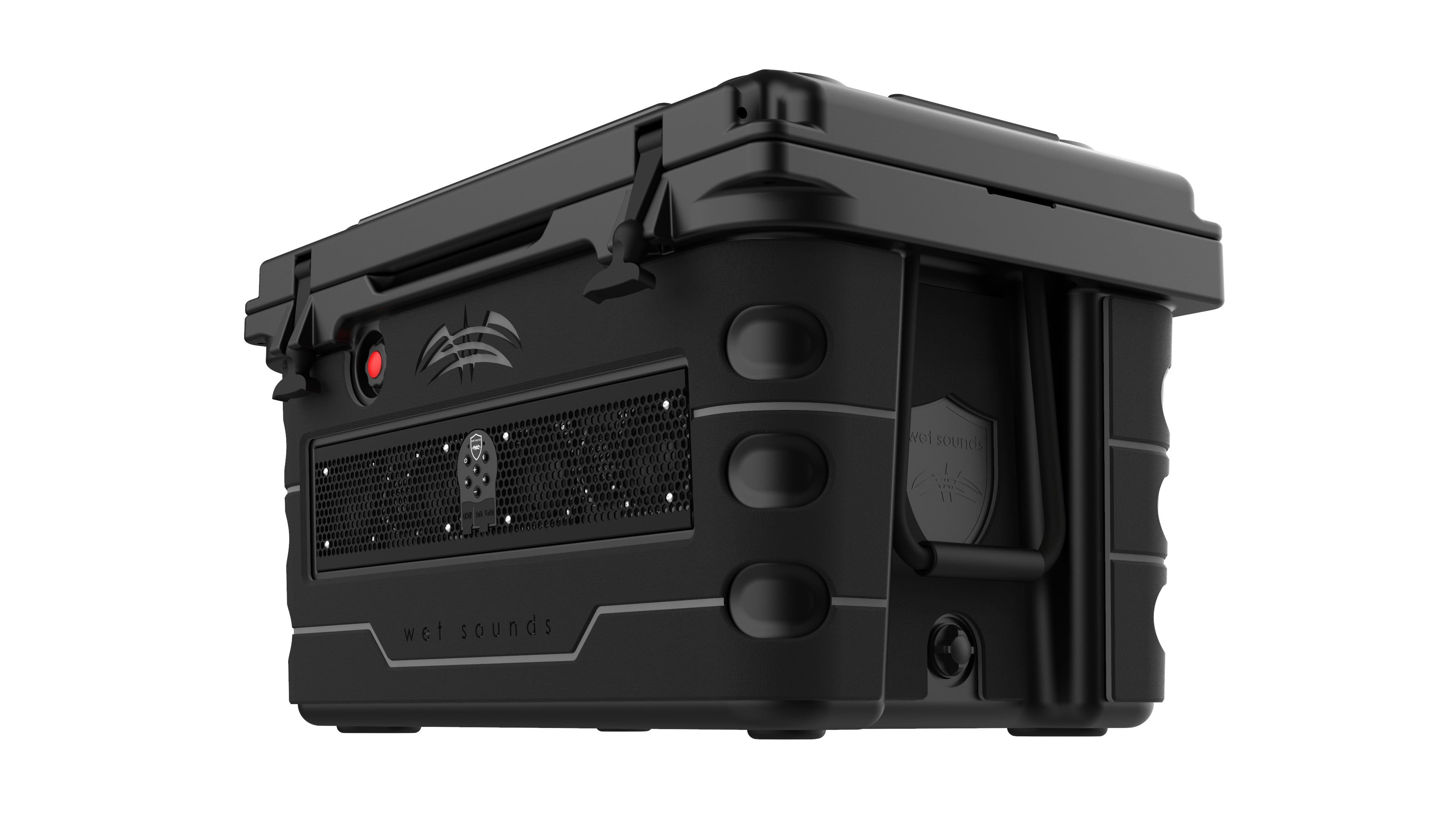 Wet Sounds Stealth SHIVR-55-BLK Black High Output Audio Cooler Speaker  System Full Gator Step Kit Black over Gray